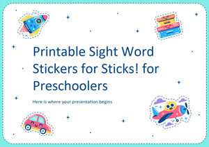 Stiker Kata Penglihatan yang Dapat Dicetak untuk Tongkat! untuk anak-anak prasekolah