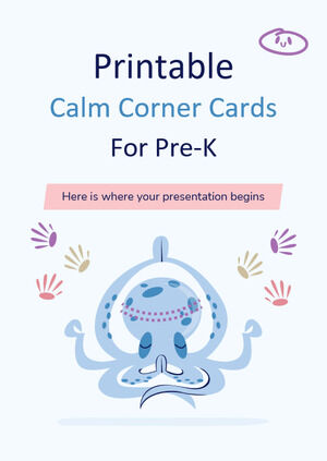 Printable Calm Corner Cards for Pre-K