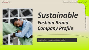 지속 가능한 패션 브랜드 회사 프로필