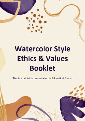 Watercolor Style Ethics & Values Booklet