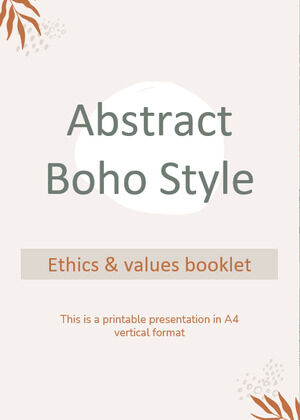 Abstrakte Broschüre zu Ethik und Werten im Boho-Stil