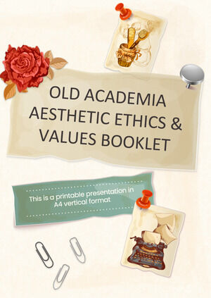 Broschüre „Old Academia Aesthetic Ethics & Values“.