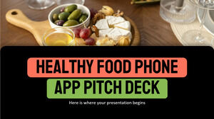 Apresentação de argumento de venda de aplicativo para telefone de comida saudável