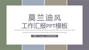 Faça o download do modelo PPT para relatório de negócios com fundo de bloco de cores Morandi simples