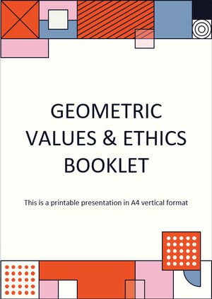 Libretto di etica e valori in stile geometrico