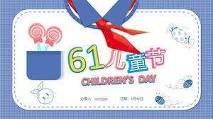 Cartoon Space Wind Aktivitätsplanungsprogramm zum Internationalen Kindertag PPT-Vorlage herunterladen