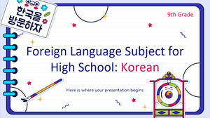 Foreign Language Subject for High School - 9th Grade: Korean