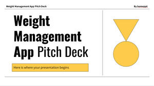 Weight Management App Pitch Deck