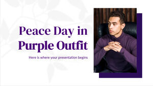 Día de la paz en traje morado