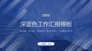 Deep Blue Simplified Business Work Report PowerPoint Template