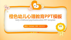 Șablon PowerPoint de educație psihologică preșcolară în stil de desene animate portocaliu