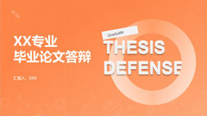 Orangefarbene PowerPoint-Vorlage für Abschlussverteidigung im akademischen Stil