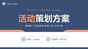 Download do modelo PPT de esquema de planejamento de atividades simples e estável azul