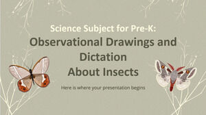 Sujet scientifique pour le pré-maternelle : dessins d'observation et dictée sur les insectes