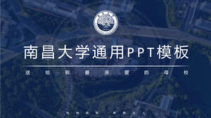Szablon PPT dla niebieskiej prostej obrony ogólnej Uniwersytetu Nanchang