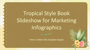 Presentación de diapositivas de libros de estilo tropical para infografías de marketing