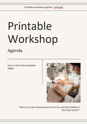 Printable Workshop Agenda