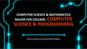 Kolej İçin Bilgisayar Bilimi ve Matematik Anabilim Dalı: Bilgisayar Bilimi ve Programlama