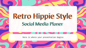 Planificateur de médias sociaux de style hippie rétro