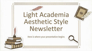 Информационный бюллетень Light Academia Aesthetic Style