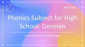 Mata Pelajaran Phonics untuk SMA - Kelas 9: Bahasa Jerman