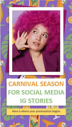 Stagione di Carnevale per le storie IG sui social media
