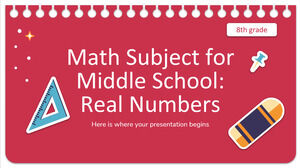 Materia di matematica per la scuola media - 8a elementare: Numeri Reali