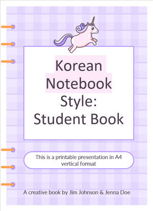Korean Notebook Style: Student Book