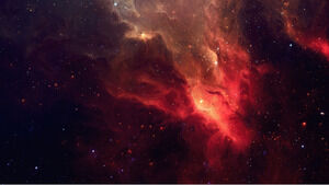 أربع صور خلفية PPT للكون الأحمر والسماء المرصعة بالنجوم والكواكب