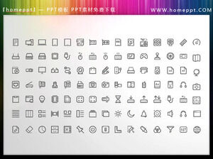 112 matériel de bureau d'affaires colorable vectoriel icône PPT téléchargement de matériaux