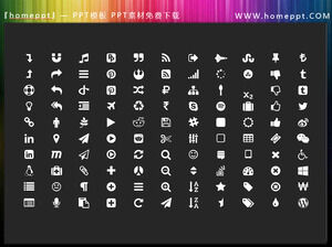 110 kolorowych, internetowych ikon materiałów PPT