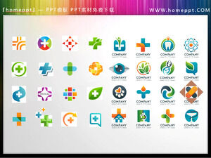 32 farbige medizinische und biologische PPT-Symbolmaterialien