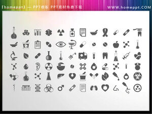 72 materiali per icone PPT a tema medico colorabili vettoriali