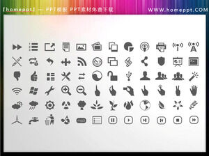 132 Materiales de iconos PPT de tema empresarial coloreables vectoriales