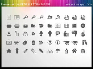 50 Vector Colorable Business Office Theme PPT Icon Materials