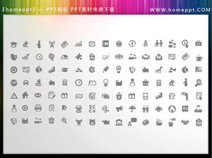 105 Vector Colorable Academic Theme PPT Icon Materials Download