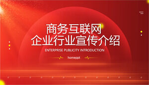 Red Business Internet Enterprise Industry Promoção Introdução Modelo PPT Download