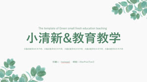Download the PPT template for simple green watercolor leaf background and fresh teaching lectures