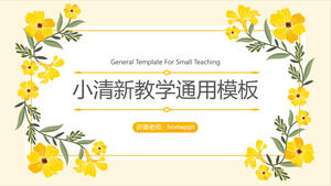Download the PPT template for teaching lectures with a yellow flower background