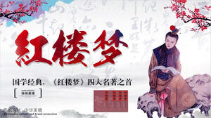 Download del modello PPT del tema "Il sogno della camera rossa" di Jia Baoyu durante la lettura