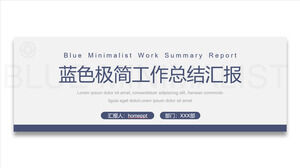 Descarga de la plantilla PPT del informe resumido del trabajo minimalista azul estable