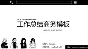 Czarny spersonalizowany raport podsumowujący biznes w stylu strony internetowej do pobrania szablon PPT