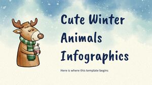 かわいい冬の動物のインフォグラフィック