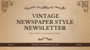 Vintage Gazete Stili Bülten