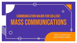 Üniversite için İletişim Binbaşı: Kitle İletişimi