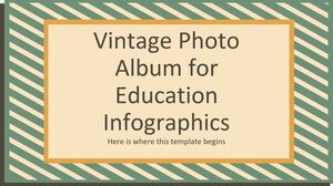 Vintage album fotograficzny dla edukacji infografiki