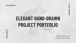 Portfólio de projetos elegante desenhado à mão