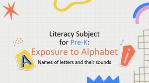 Assunto de alfabetização para pré-escola: exposição ao alfabeto