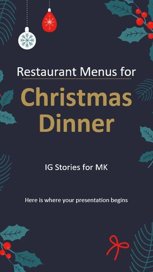 Menus de restaurant pour le dîner de Noël IG Stories pour MK