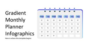 Infografiki miesięcznego planisty gradientowego